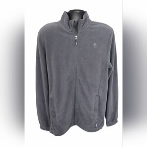 IZOD Fleece Jacket NWT Gray Full Zip Lightweight Men’s Large